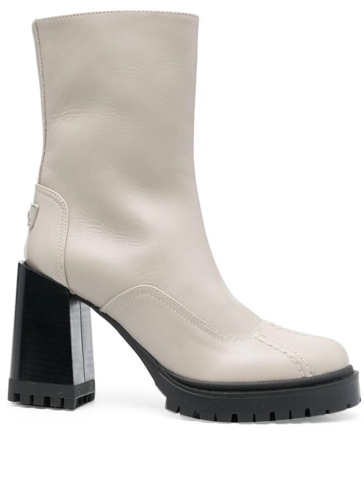 Furla Climb leather ankle boots - Grey Cover