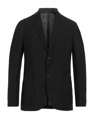 Incotex Man Blazer Black Virgin Wool, Linen Cover