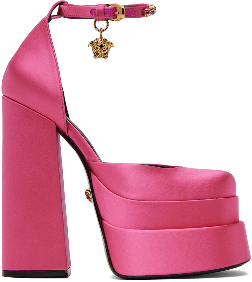 Versace Pink Medusa Aevitas Platform Heels Cover