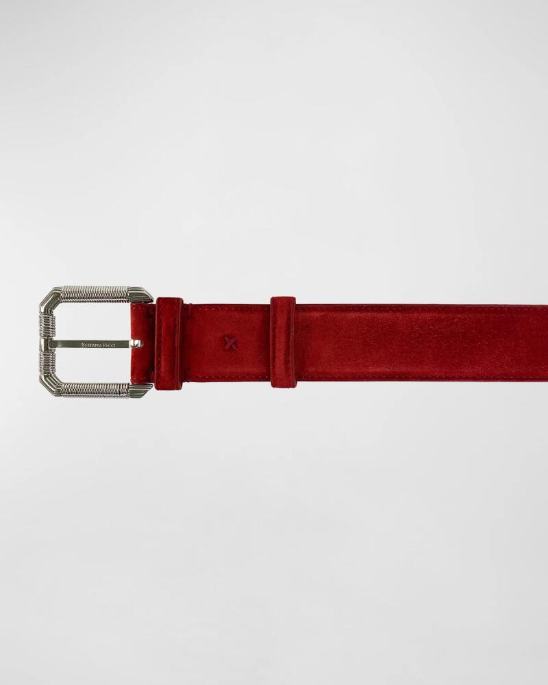 Stefano Ricci Men's Solid Suede Belt Cover