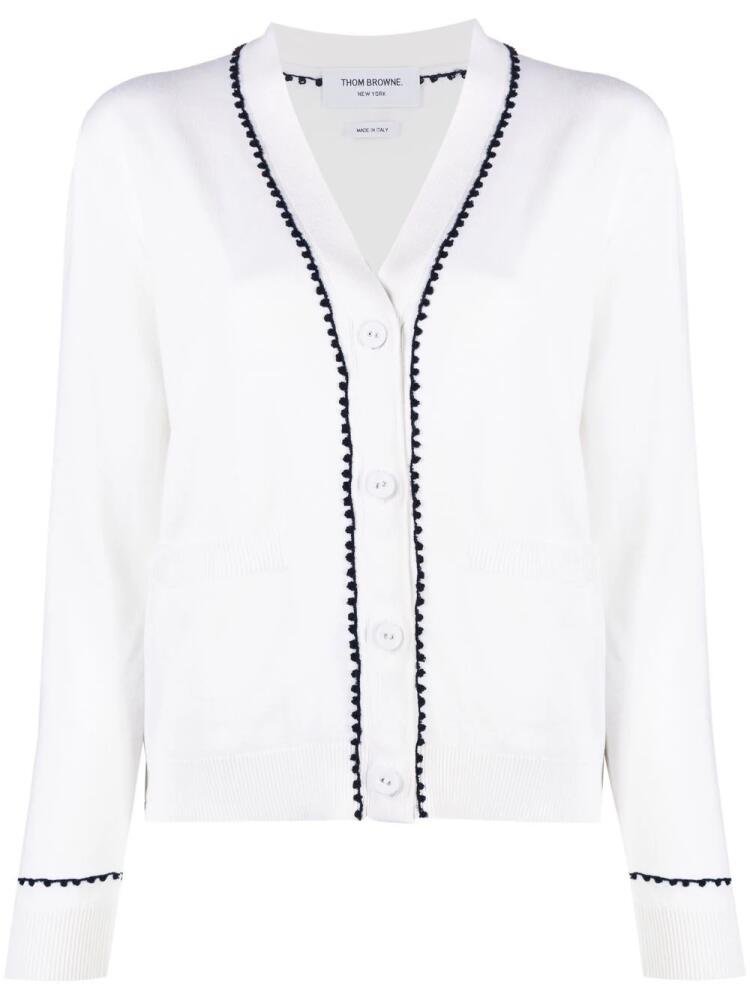 Thom Browne V-neck cotton cardigan - White Cover