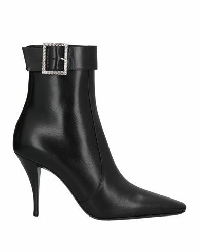 Saint Laurent Woman Ankle boots Black Soft Leather Cover