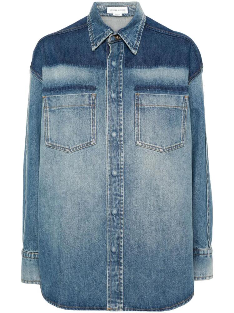 Victoria Beckham classic-collar denim shirt - Blue Cover