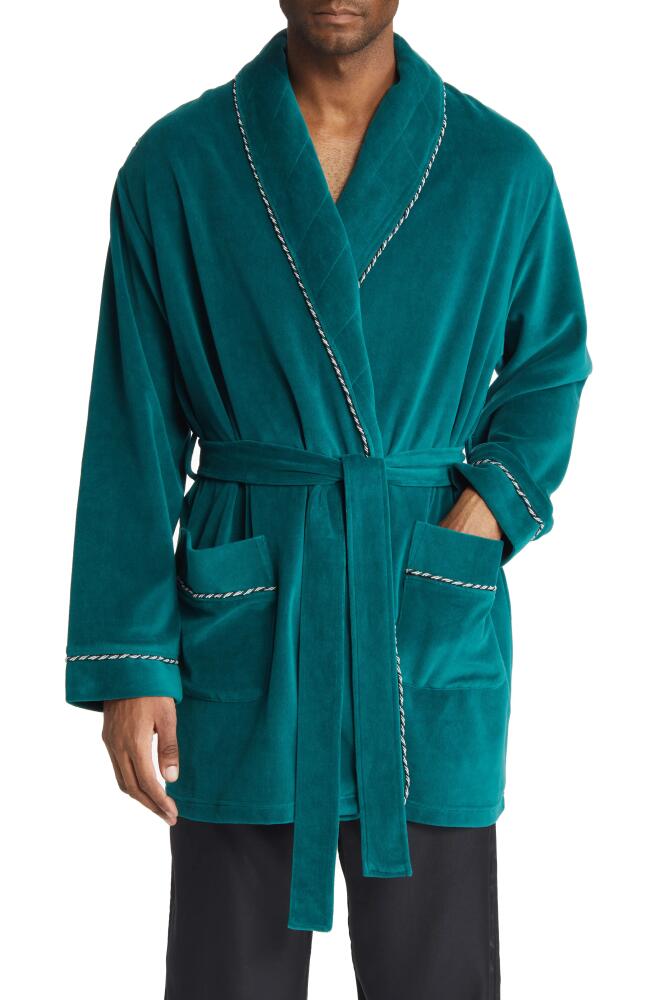 Majestic International Refinery Velour Smoking Jacket in Green Cover