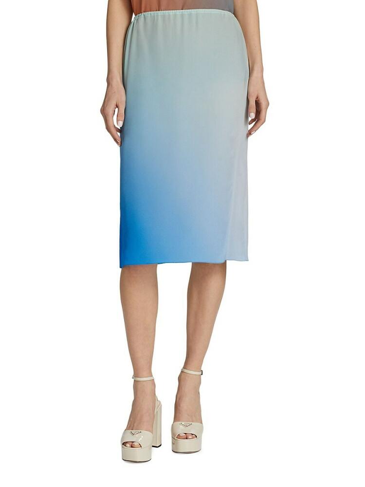 Gauchere Women's Gradient Midi Slip Skirt - Blue Cover