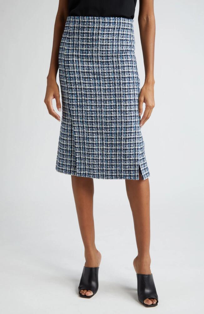 Etro Tweed Pencil Skirt in Blue Multi Cover