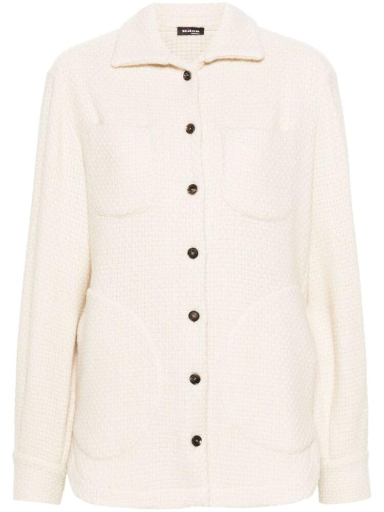 Kiton button-up cashmere-blend shirt jacket - Neutrals Cover