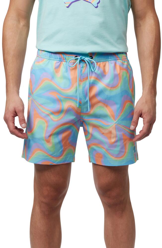 Psycho Bunny Bloomington Color Swirl Swim Trunks in Water Ballet Cover