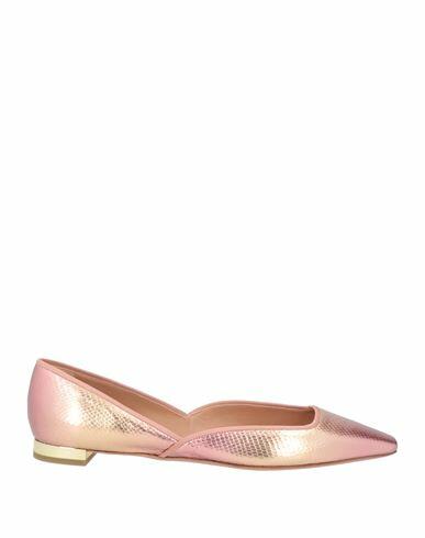 Aquazzura Woman Ballet flats Rose gold Soft Leather, Textile fibers Cover