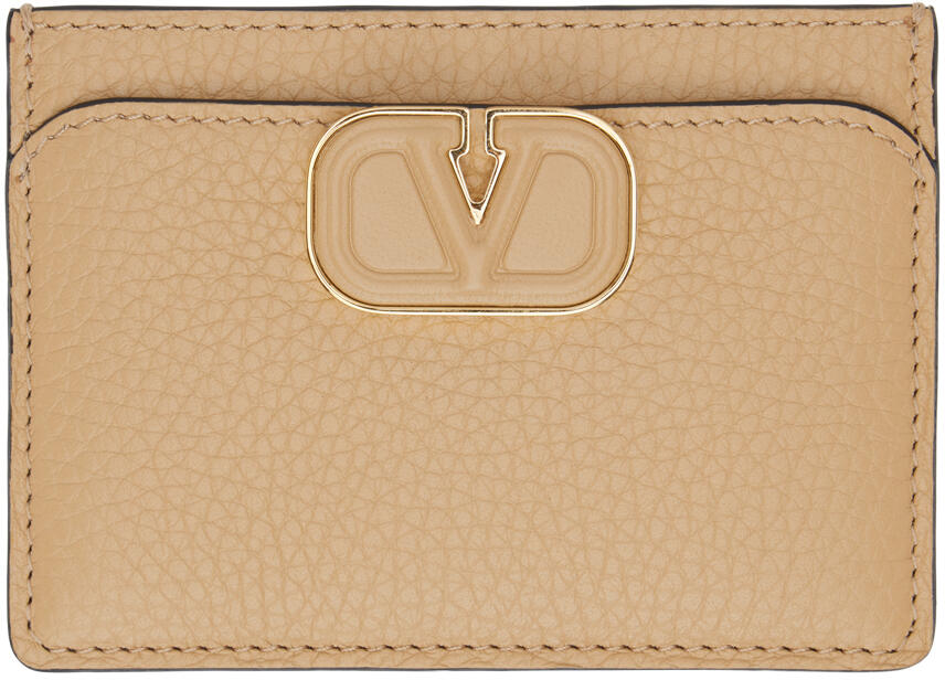 Valentino Garavani Tan VLogo Card Holder Cover