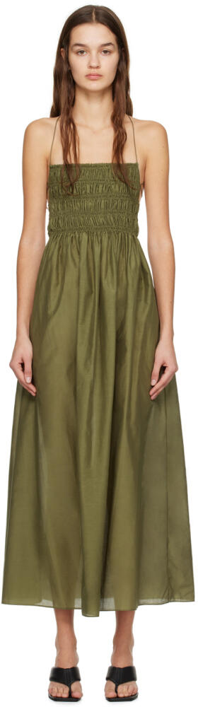 Matteau Green Shirred Maxi Dress Cover