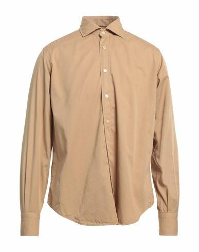 Tintoria Mattei 954 Man Shirt Camel Size 15 ½ Cotton Cover