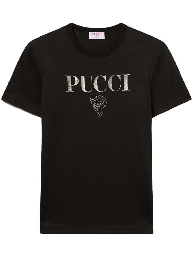 PUCCI logo-print cotton T-shirt - Black Cover