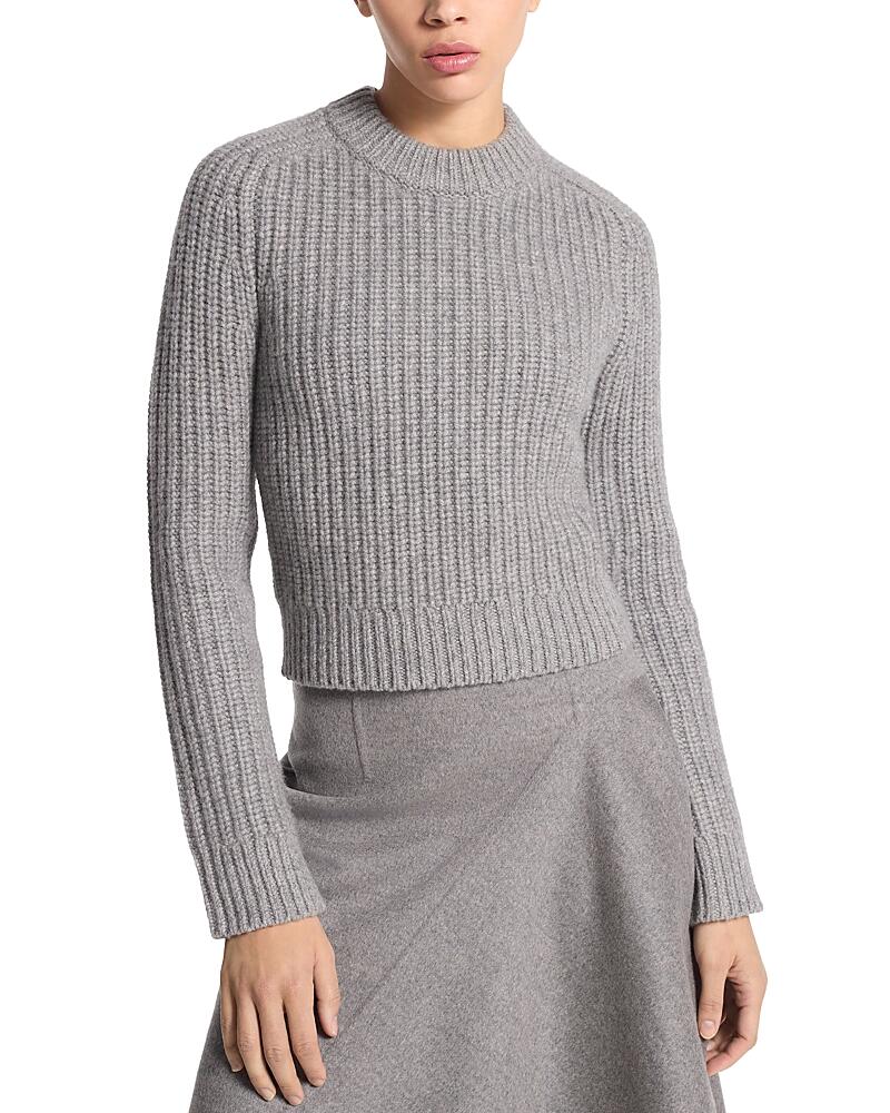 Michael Kors Collection Cashmere Cropped Rib Knit Sweater Cover