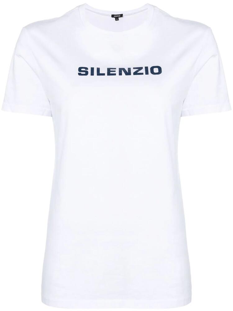 ASPESI Silenzio print T-shirt - White Cover