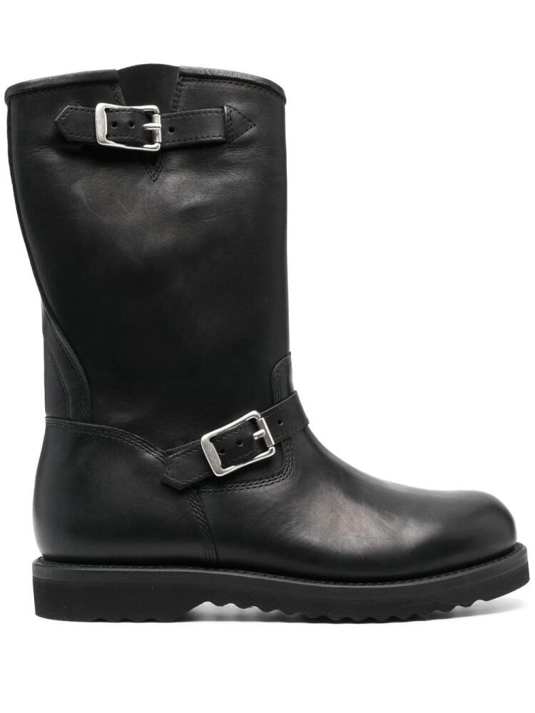 OUR LEGACY 35mm buckle-fastening leather boots - Black Cover