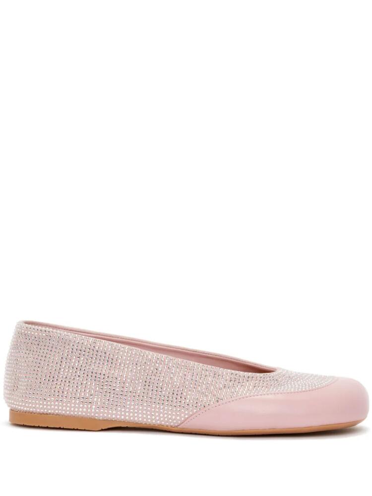 JW Anderson crystal-embellished leather ballerina shoes - Pink Cover