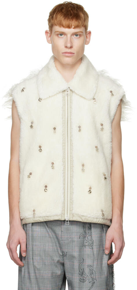 Feng Chen Wang Beige Embellishment Vest Cover