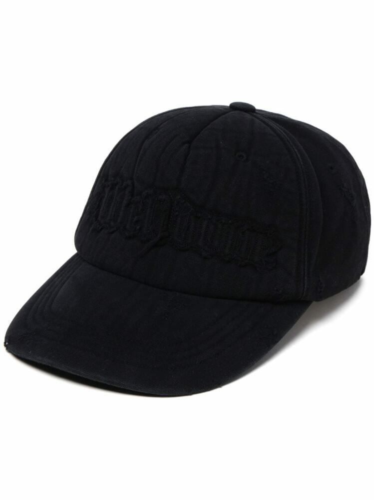 We11done distressed cotton baseball cap - Black Cover