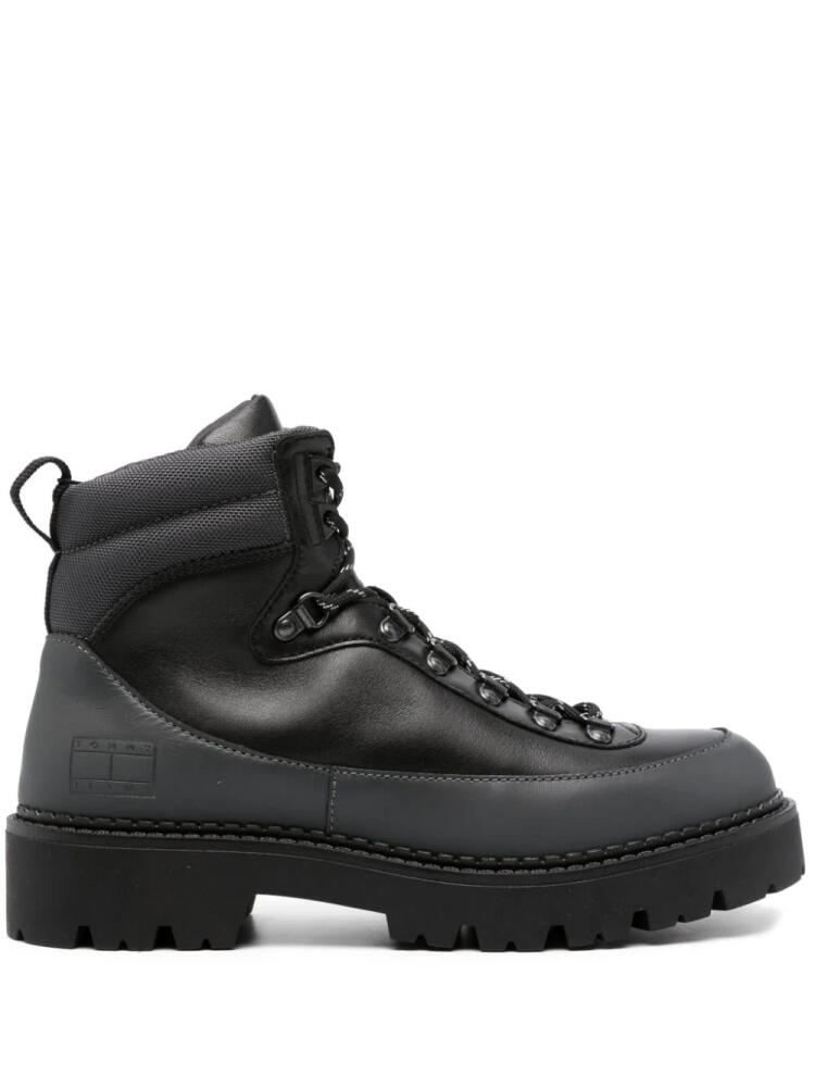 Tommy Jeans panelled leather boots - Black Cover