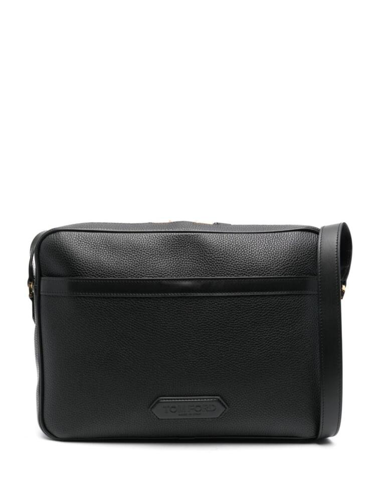 TOM FORD logo-patch leather briefcase - Black Cover