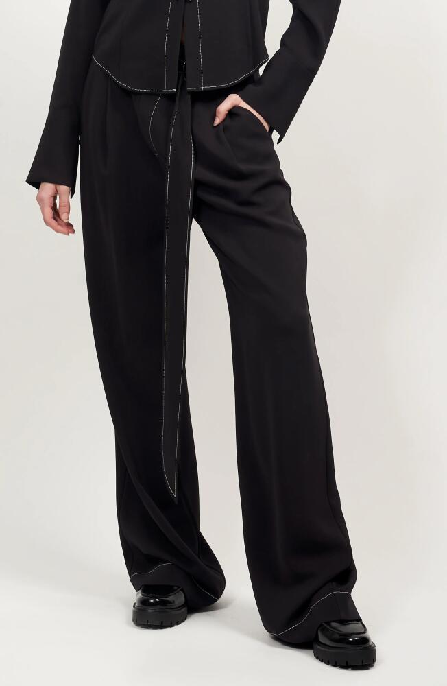 Equipment Armand Belted Wide Leg Pants in True Black Cover