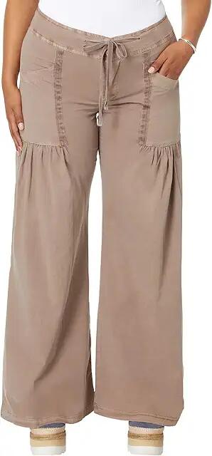 XCVI Willowy Wide Leg Stretch Poplin Pant (Mink) Women's Casual Pants Cover