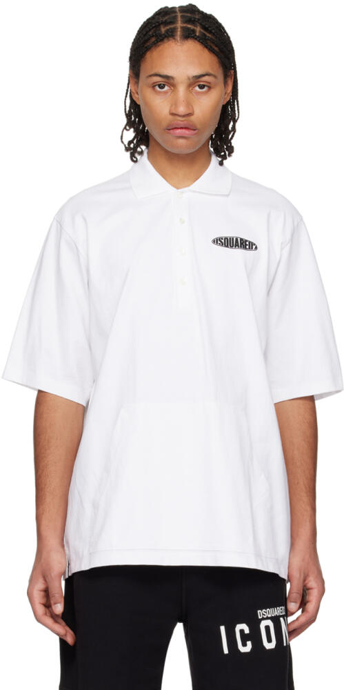 Dsquared2 White Bonded Polo Cover