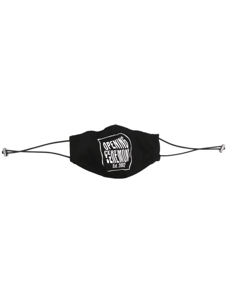 Opening Ceremony warped logo lanyard face mask - Black Cover