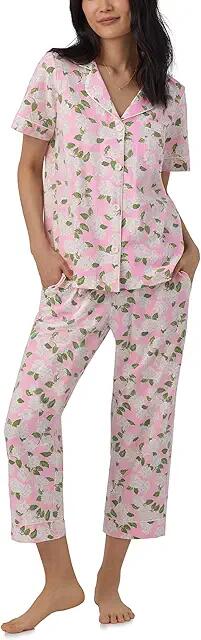 Bedhead PJs Organic Cotton Classic Cropped PJ Set (Pink Summer Hydrangea) Women's Pajama Sets Cover