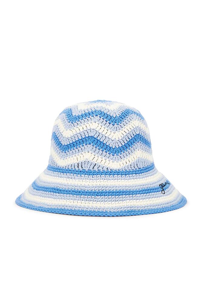 Ganni Crochet Bucket Hat in Blue Cover