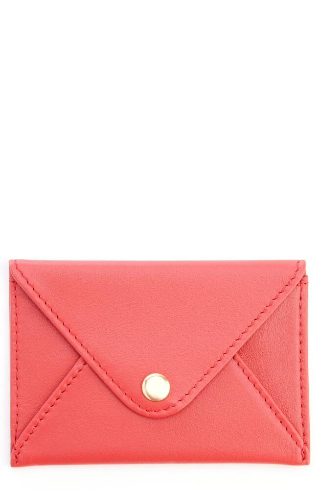 ROYCE New York Leather Envelope Card Holder in Red Cover