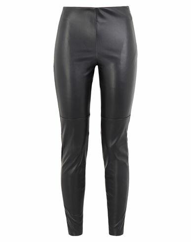 8 By Yoox High-waist Elastic Leggings Woman Leggings Black Polyurethane, Polyester Cover