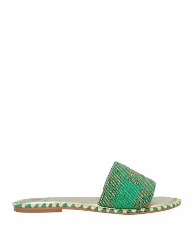 De Siena Woman Sandals Green Textile fibers Cover