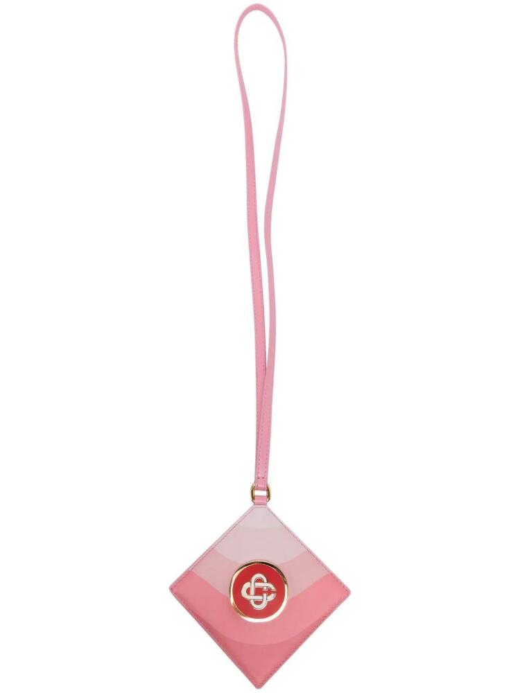 Casablanca logo patch neck strap cardholder - Pink Cover