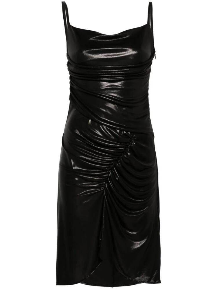 Marine Serre panelled draped minidress - Black Cover