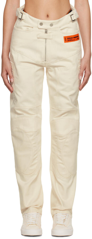 Heron Preston White Moto Trousers Cover