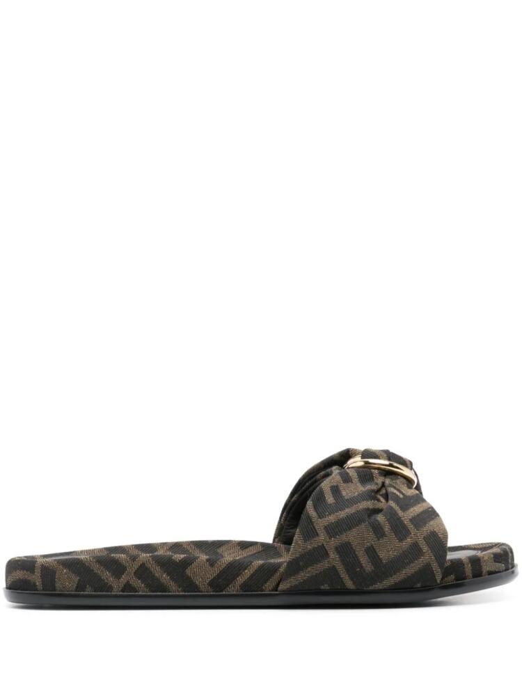 FENDI FF jacquard slides - Brown Cover