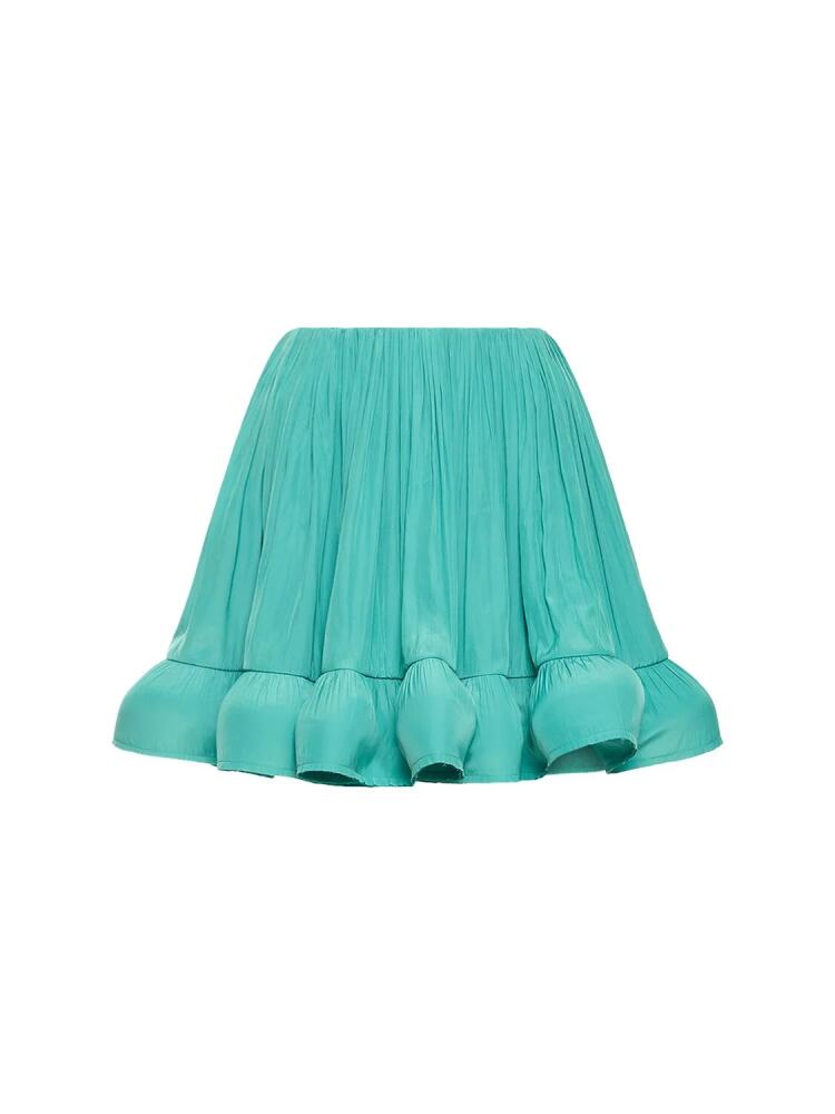 LANVIN Ruffled Charmeuse Mini Skirt Cover