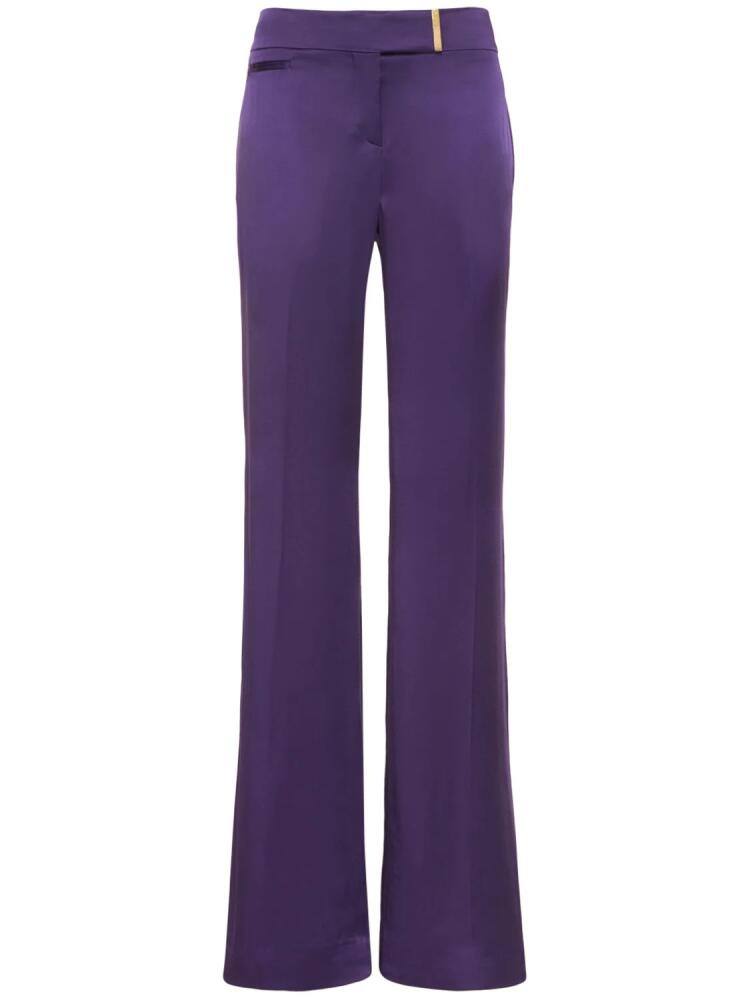 TOM FORD Mid Rise Wide Fluid Satin Pants Cover