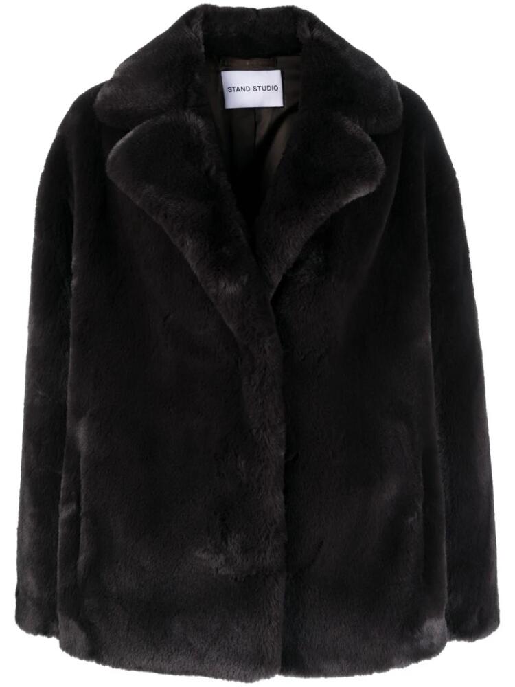 STAND STUDIO Savanna faux-fur coat - Brown Cover