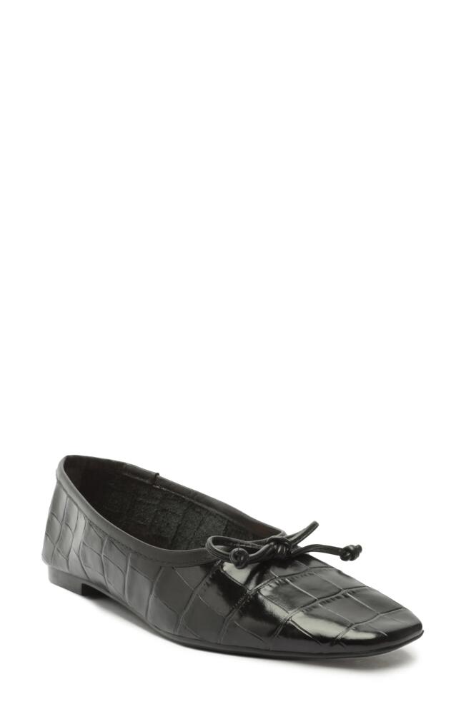 Schutz Arissa Croc Embossed Ballet Flat in Black Cover