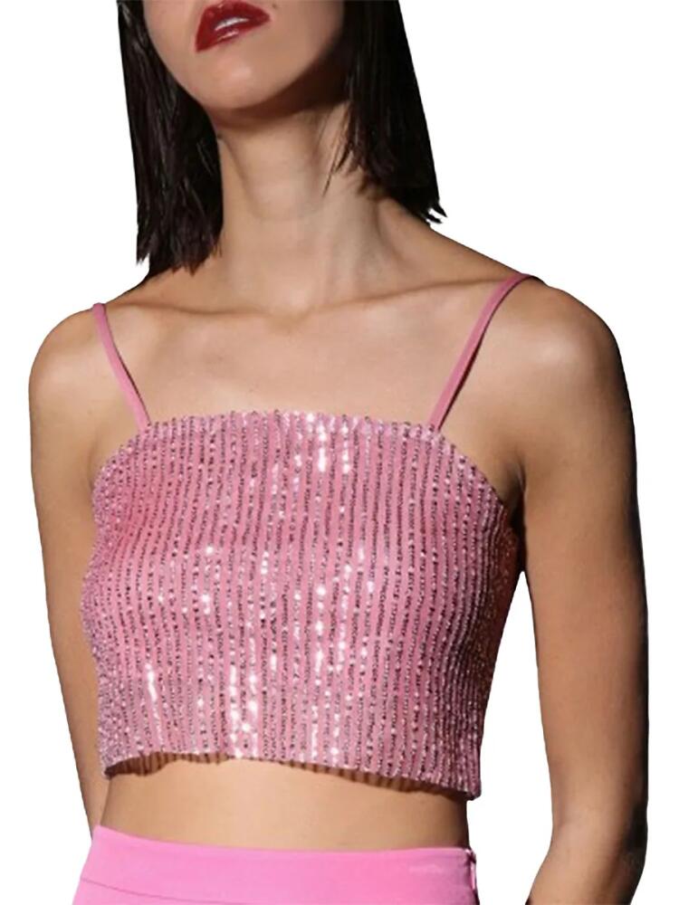 Walter Baker Women's City Sequin Rose Chellie Embellished Crop Top - City Sequin Cover