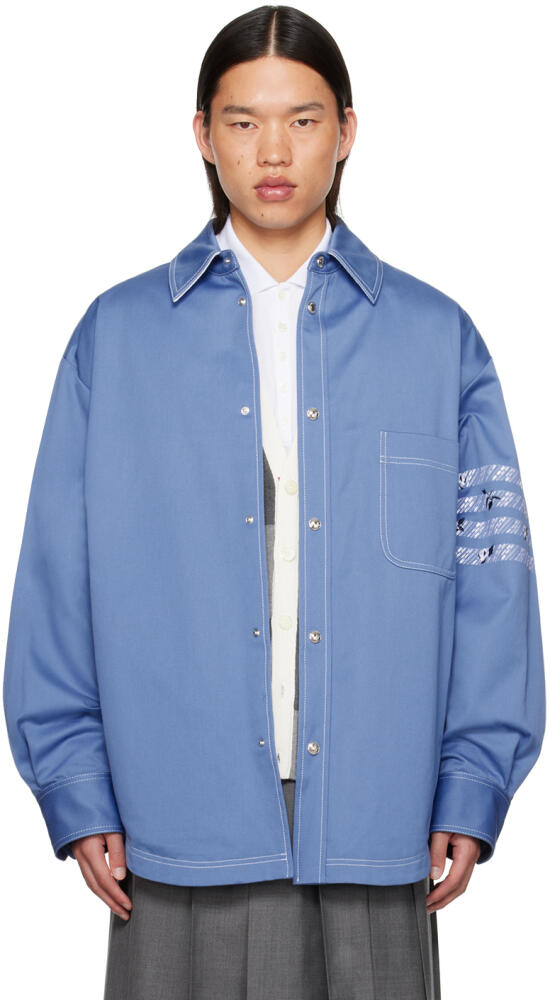 Thom Browne Blue 4-Bar Shirt Cover