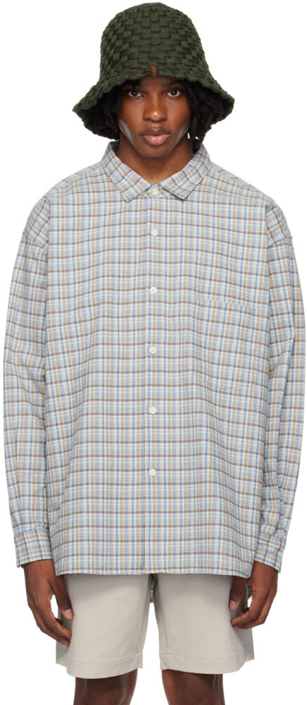 nanamica Blue Euro Check Shirt Cover