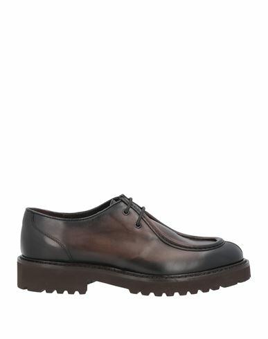 Doucal's Man Lace-up shoes Dark brown Soft Leather Cover