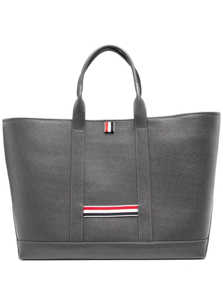 Thom Browne 4-Bar leather tote bag - Grey Cover