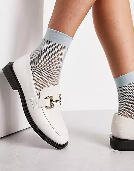 Glamorous horsebit loafers in white croc Cover