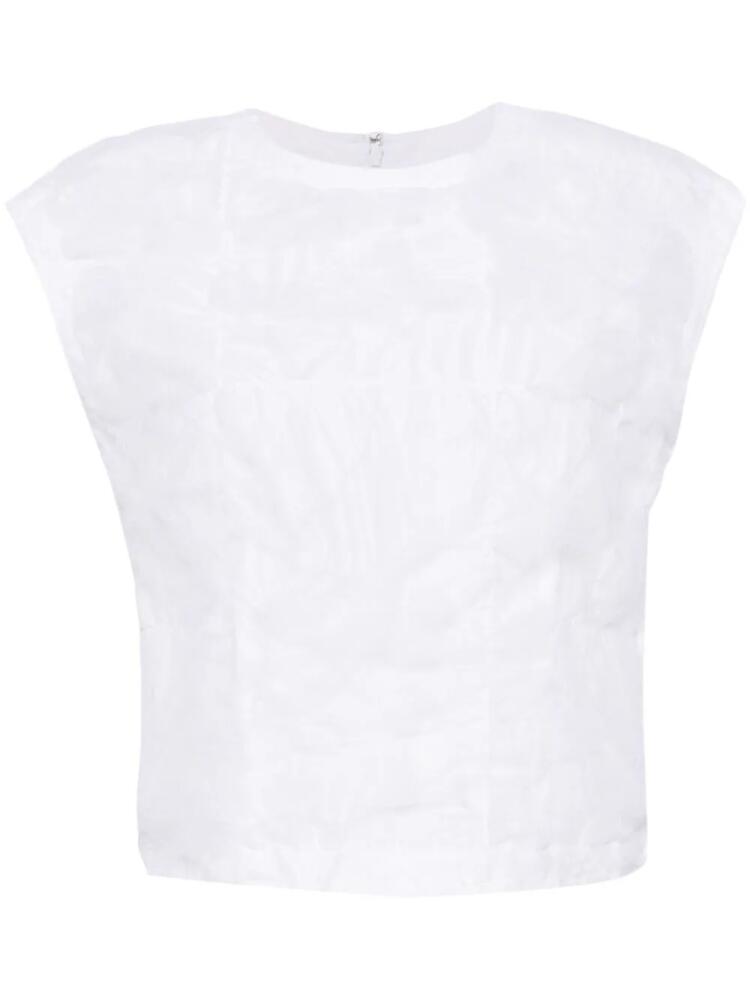 Comme Des Garçons crinkled finish vest - White Cover