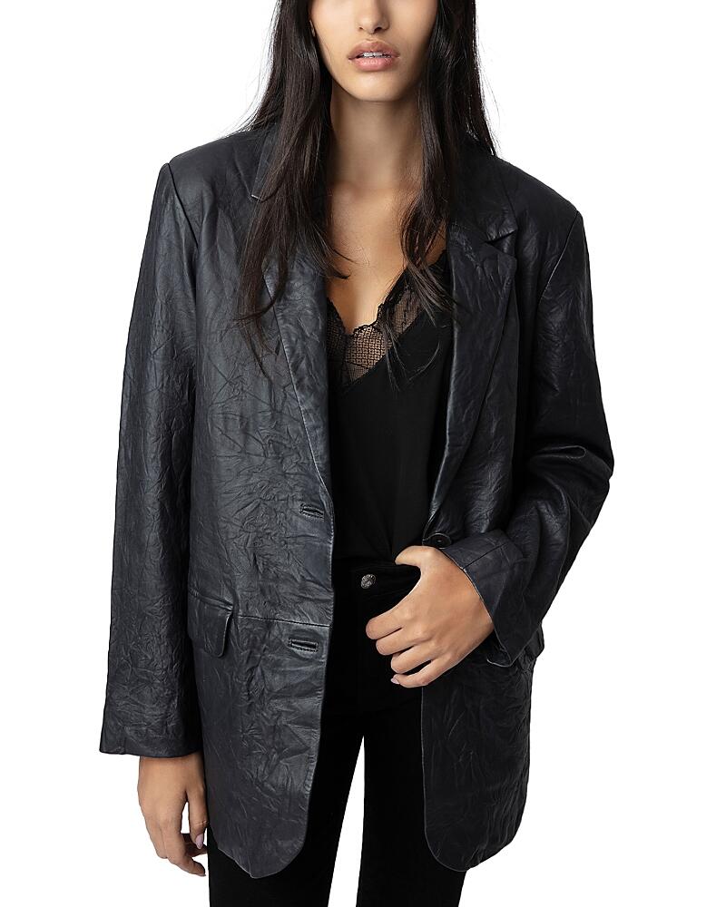 Zadig & Voltaire Venturi Crinkled Leather Blazer Cover